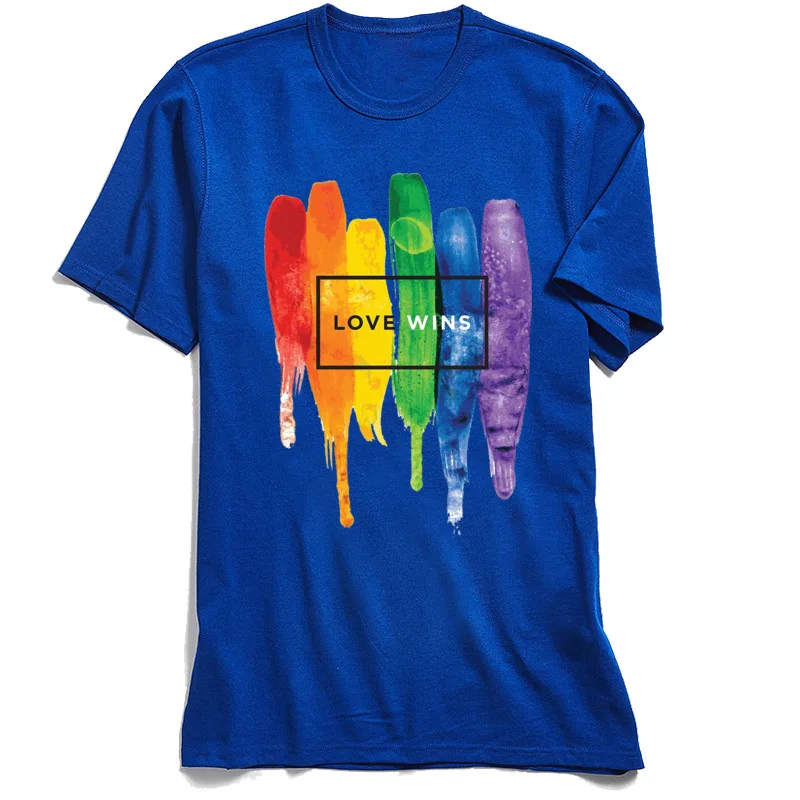Pride-Lgbt-Gay-Love Funny Short Sleeve Tops Shirt Mother Day O-Neck Pure Cotton Mens T Shirts Funny T Shirt Hip Hop Pride-Lgbt-Gay-Love blue