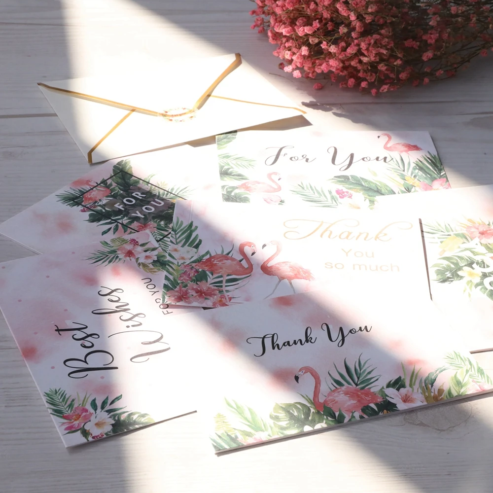 6 PCS Flamingo Birthday Greeting Cards with 6 Envelope Laser Cut Postcard for Christmas Valentines Party Invitation Decoration
6 PCS Flamingo Birthday Greeting Cards with 6 Envelope Laser Cut Postcard for Christmas Valentines Party Invitation Decoration