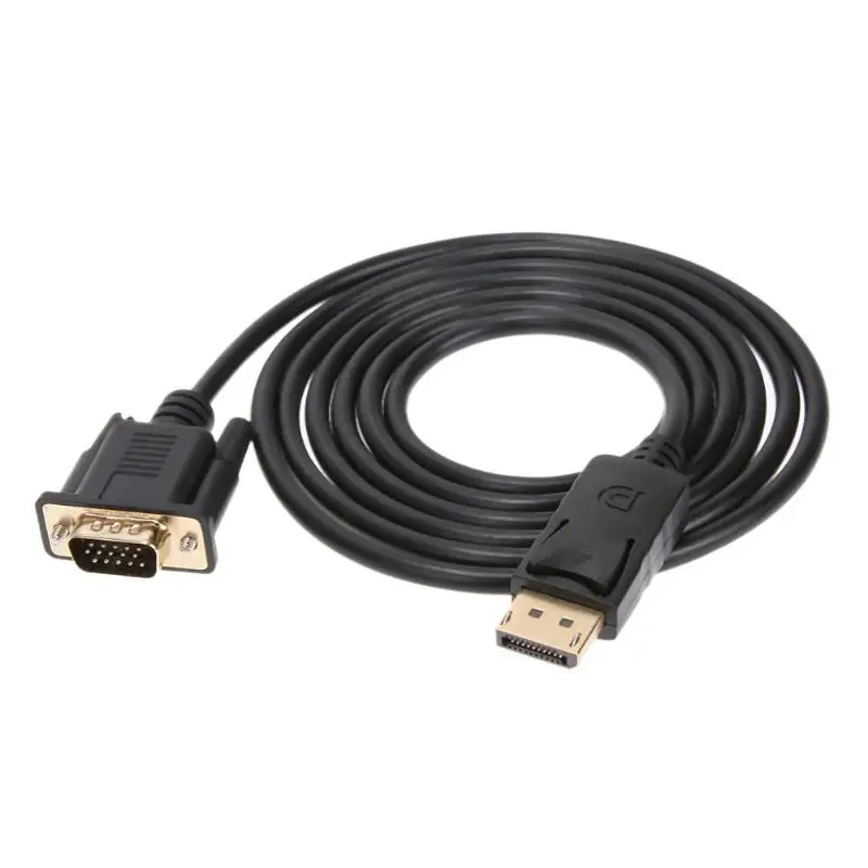 

1.8m DisplayPort Male to VGA Male Adapter Converter Cable DP to VGA Audio Video Cord Wire Line for Computer Projector
