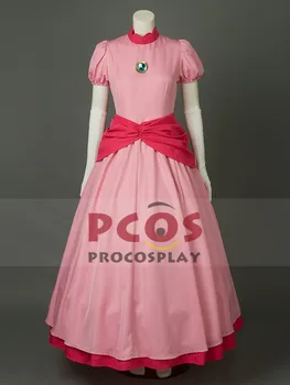 

Super Mario Bros Princess Peach Pink Cosplay Costume & Crown mp003319