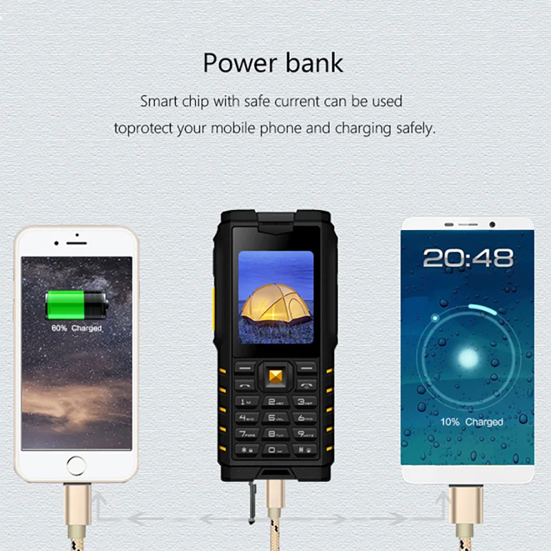 Ioutdoor T2 IP68 водонепроницаемый ударопрочный Прочный телефон Walkie Talkie банк питания