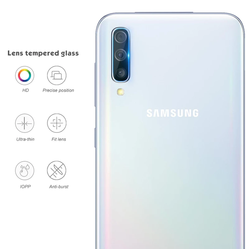 2 в 1 Защитное стекло для samsung Galaxy A70 A50 A40 A30 A20 M20 с Защита для экрана камеры Защитная пленка для объектива закаленное стекло