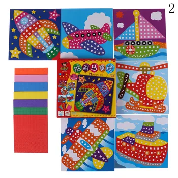 

6Pcs/Set Kids EVA Mosaic Stickers Art Crafts DIY Animal Transport 3D Educational Puzzle Toys For Children Christmas Gifts