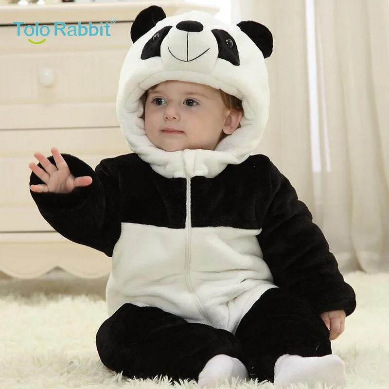 Super Epais Hiver Flanelle Bebe Garcon Vetements Dessin Anime Animal Panda Combinaison Bebe Fille Barboteuses Bebe Vetements Roupas De Bebe Aliexpress