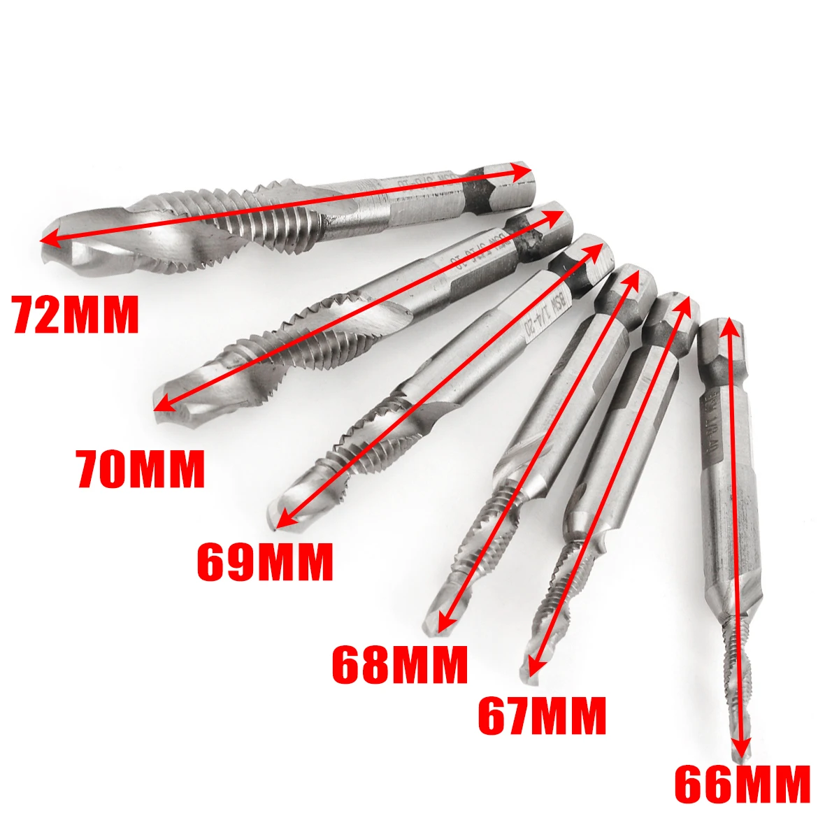 6 шт. 1/" 5/32" 3/1" 1/4" 5/1" 3/8" HSS 1/" шестигранный хвостовик комбинация сверло-Метчик стандарта sae Tap Bit Deburr Зенковка набор