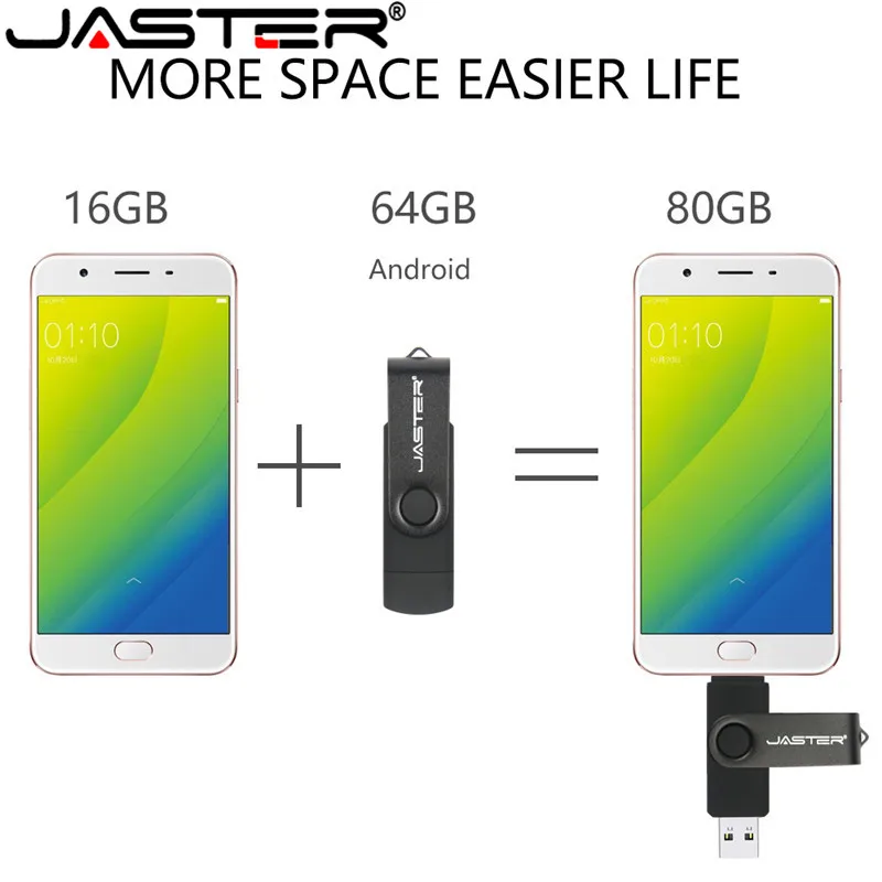 JASTER OTG USB флеш накопитель 128 Гб 64 usb Флешка 32 ГБ 8 16 Высокая скорость для Android