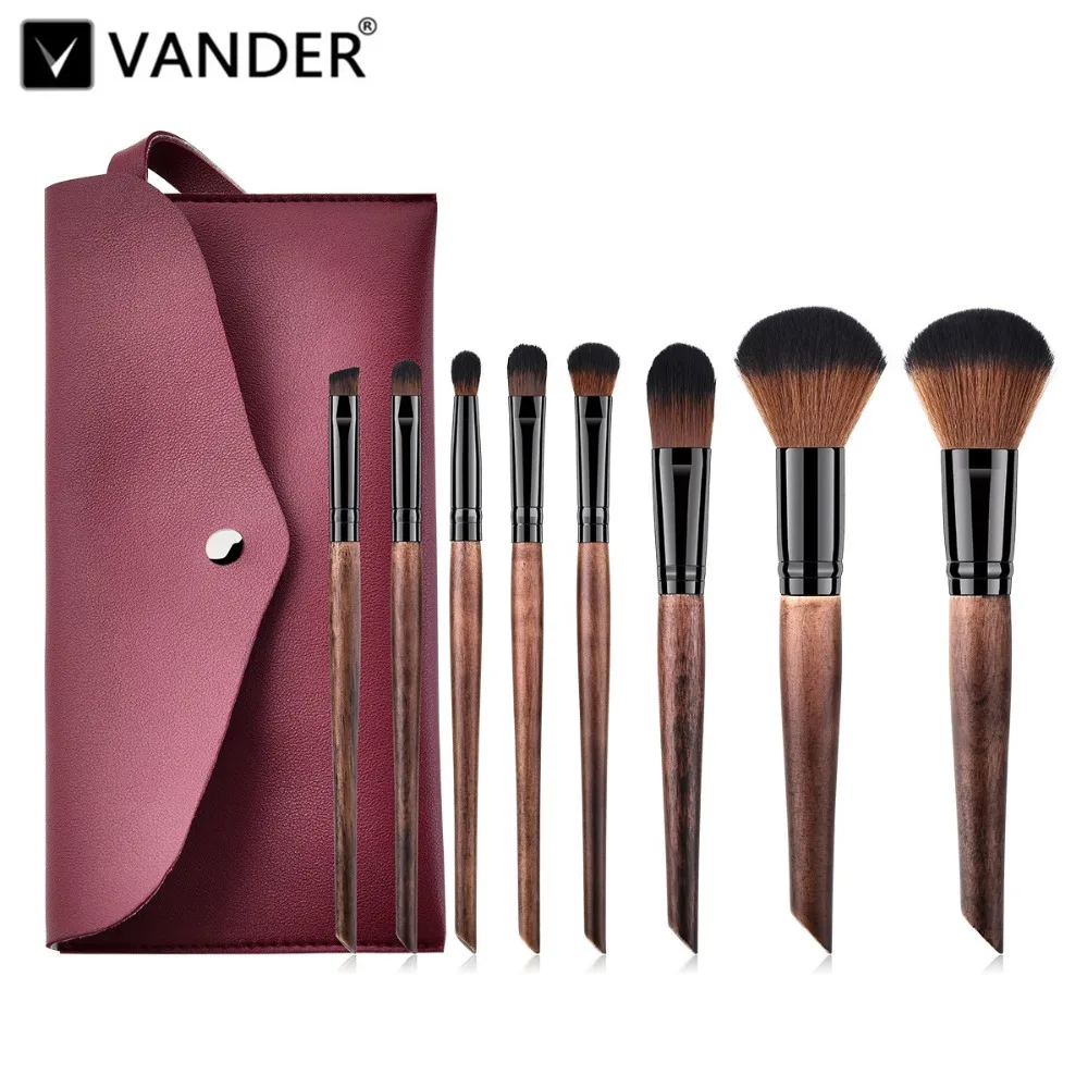Pro 8pcs Makeup Brush Set Professional Bamboo Handle Premium Synthetic