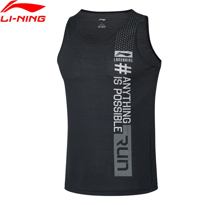 

Li-Ning Men Running Series AT DRY Vest Breathable Printing Polyester Regular Fit LiNing Sports Tops AVSP083 CAMJ19