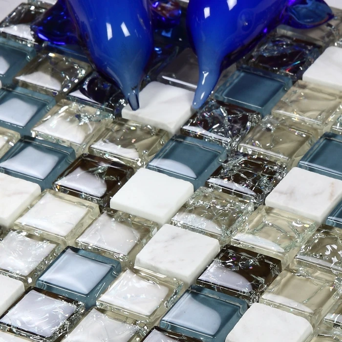 Acquista all'ingrosso online grigio mosaico piastrelle del bagno ...