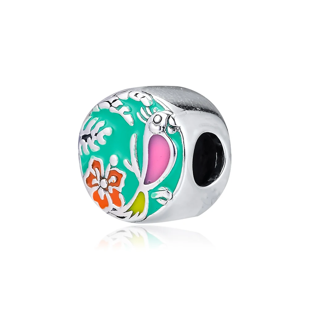 Подходит для Pandora шармы браслеты заколдованные Tiki комнаты бусины 100$% стерлингового серебра 925 ювелирные изделия с смешанной эмалью