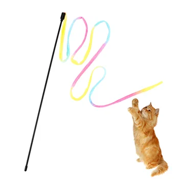 

NICEYARD Cats Interactive Stick With Rainbow Cloth Colorful Teaser Wand Pet Products Cat Toys Pet Supplies