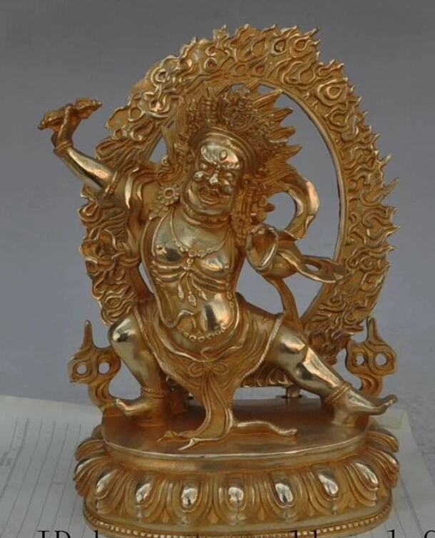 

10"tibet buddhism bronze gilt temple Vajra Mahakala buddha Exorcism god statue