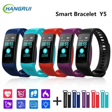 Hangrui New Y5 Smart Band Bracelet Fitness Tracker Heart Rate Tracker Blood Pressure Wristband Watch Waterproof Watch Men Women