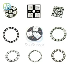 WS2812B RGB LED Ring Lamp 3 4 7 8 12 16 24 Bits Module Strip Light RGB with Integrated Drivers 24 X WS2812 5050 for Arduino