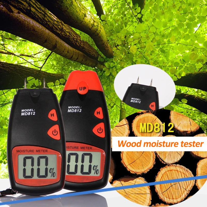 

Wood Humidity Tester Digital Display Hygrometer 5%~40% Two Pins Humidity Tester Timber Damp Detector for Woodworking
