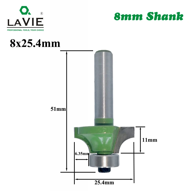 LAVIE 3 шт. 8 мм угловой круглый над ФРЕЗОЙ с подшипником 1/" 3/4" " фрезы для дерева по дереву вольфрам карбид MC02013