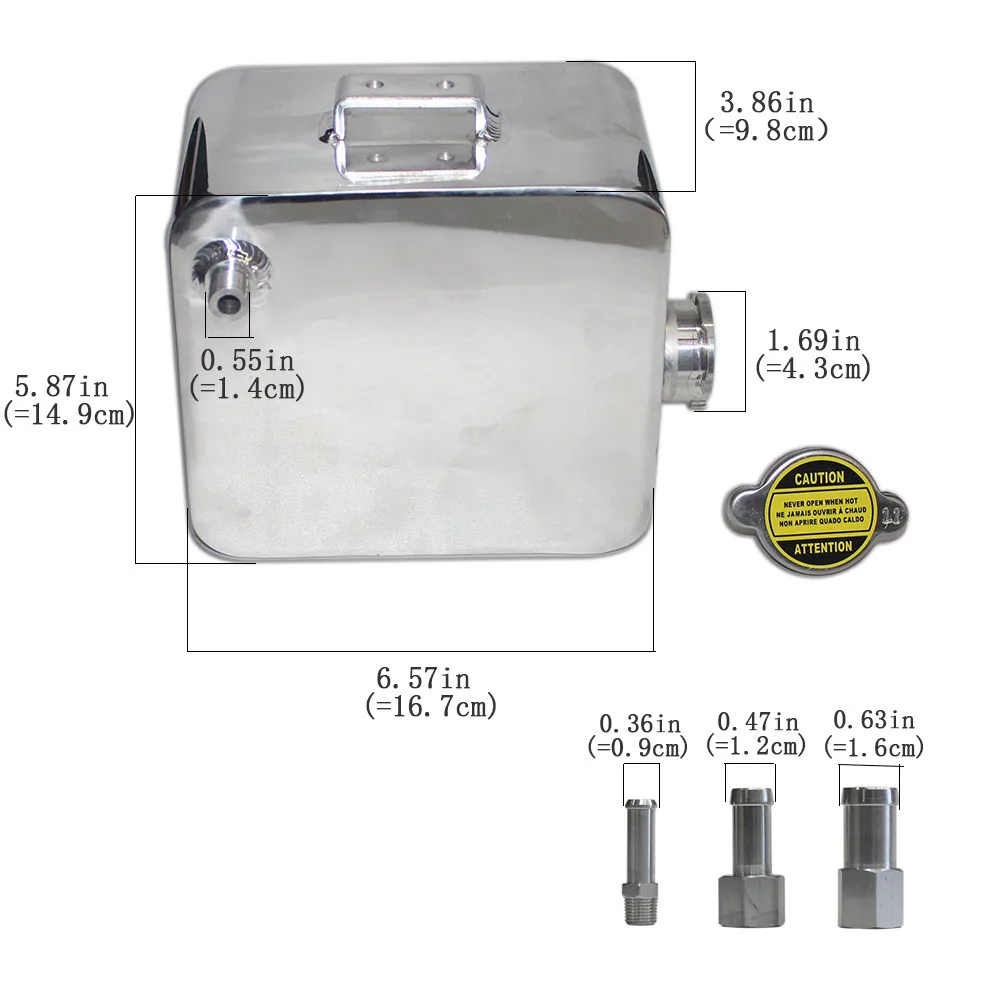 SPSLD автоматический отполированный сплав заголовок расширительный бак воды и крышка воды перелива охлаждающей жидкости может резервуар Комплект Универсальный 2000 мл