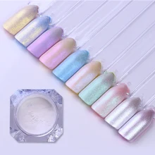 1 коробка 1 г жемчужный блеск для ногтей Блестящий зеркальный матовый мерцающий Маникюр DIY пигмент порошок пыль 3D дизайн ногтей украшение