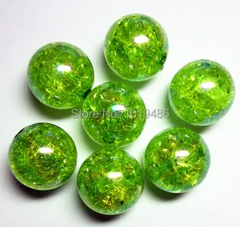 

(Choose size)12mm/16mm/20mm Green color Acrylic clear AB Crack Beads, Colorful Chunky Beads for Necklace Jewelry