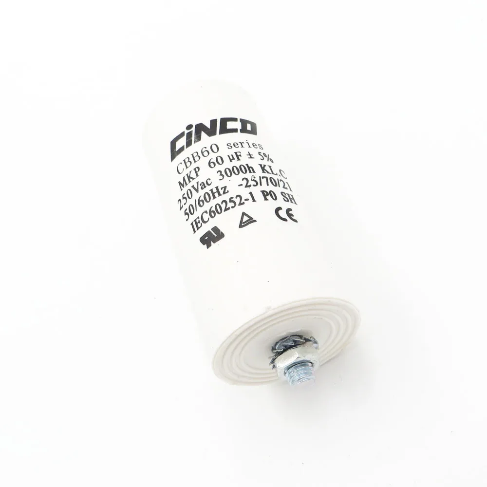 

Double Faston Ac 250V 220V 60MFD 250VAC CBB60 Motor Running Capacitors Water Pump electrical Capasitor engine 60uf 60mf