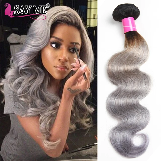Best Offers 1/3/4 Bundles 1B/Grey 2 Tone Dark Roots Ombre Brazilian Hair Body Wave Weave Remy Hair Extensions Ombre Human Hair Bundles Best Offers 1/3/4 Bundles 1B/Grey 2 Tone Dark Roots Ombre Brazilian Hair Body Wave Weave Remy Hair Extensions Ombre Human Hair Bundles
