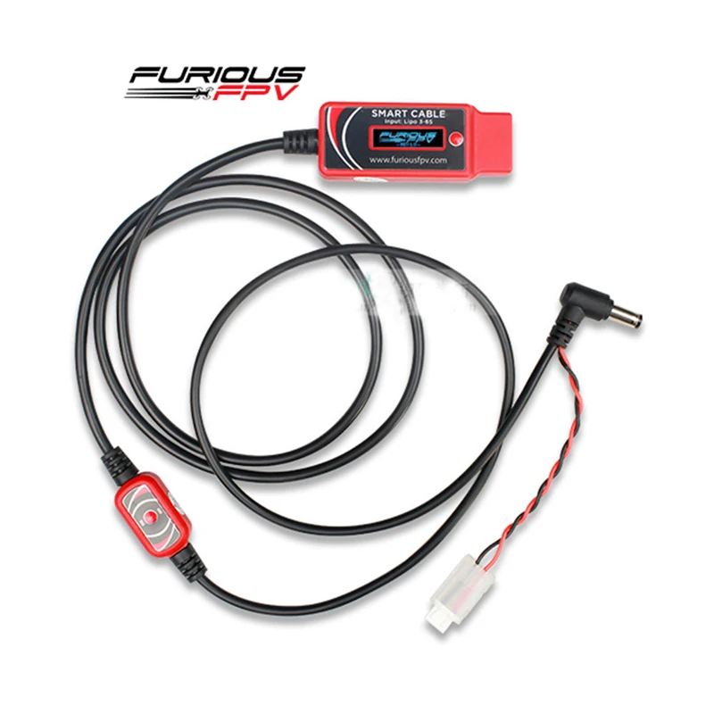 

11.1V 3S-22.2V 6S Input OLED Display Smart Cable V2 Extended LIPO Battery Power Cord Wire for Fatshark HDO fpv Glasses XT60 Plug