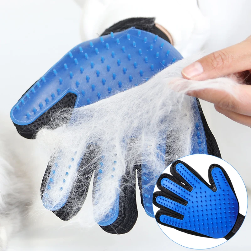 

Silicone Pet Dog brush Glove Deshedding Gentle Efficient Pet Grooming Glove Dog Bath Cat cleaning Supplies Pet Glove Hair Remove