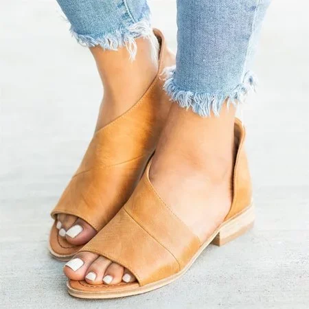 

2019 New Large Size Leopard Casual Woman Shoes Fashion Lady Fish Mouth Sandals Summer Outdoor Beach Slipper