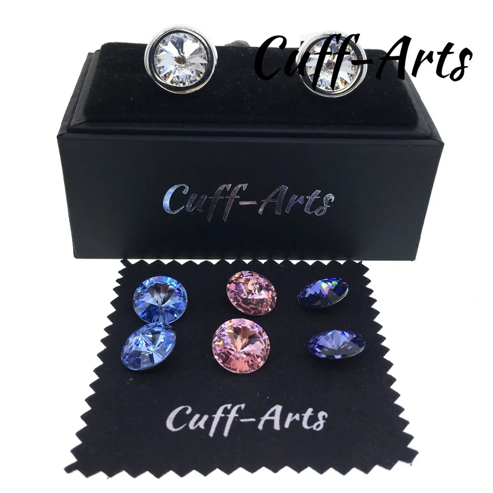 Cuffarts Swarovski Crystal Round Cufflinks For Men Scewed to Change Crystals 1 Pair Cufflinks with 4 Pair Crystals And a Box цена Cuffarts Swarovski Crystal Round Cufflinks For Men Scewed to Change Crystals 1 Pair Cufflinks with 4 Pair Crystals And a Box цены онлайн