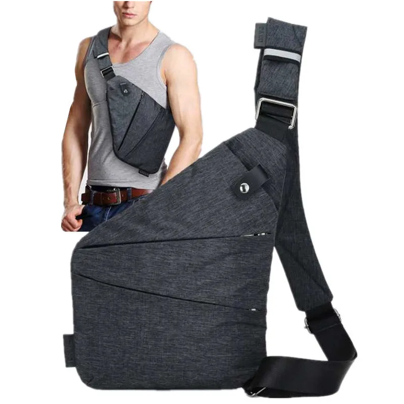 

Brand Men Travel Business Fino Bag Burglarproof Shoulder Bag Holster Anti Theft Security Strap Digital Storage Chest Bags