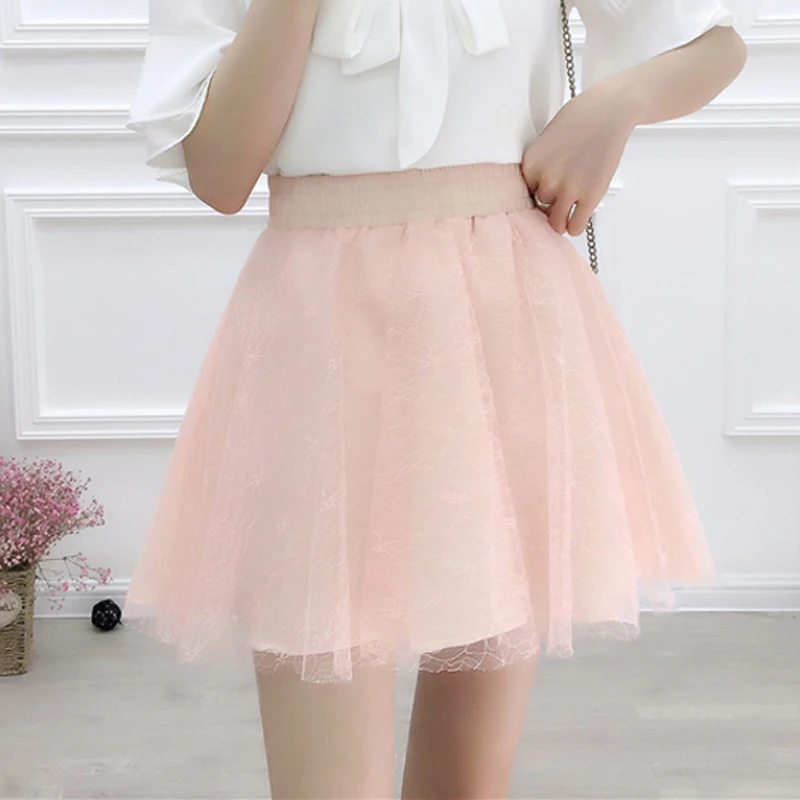 

Mini Tulle Skirt Fashion Tutu Skirts Women Ball Gown Party Petticoat 2019 Summer Lolita Faldas Saia High Waist Elastic Stretchy