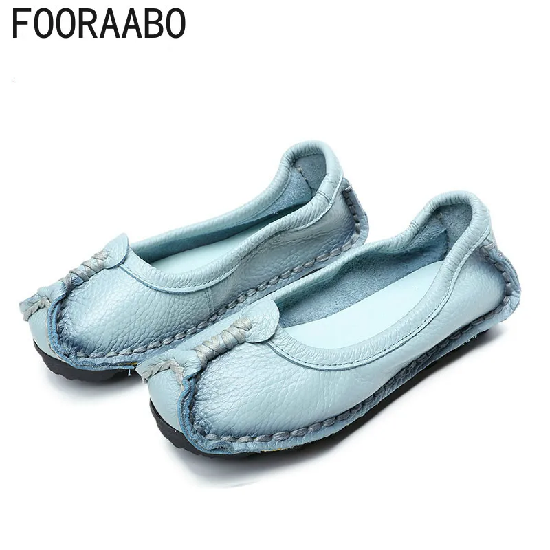 

2019 Women Shoes Genuine Leather Loafers Women Mixed Colors Casual shoes Handmade Soft Comfortable Shoes Women Flats