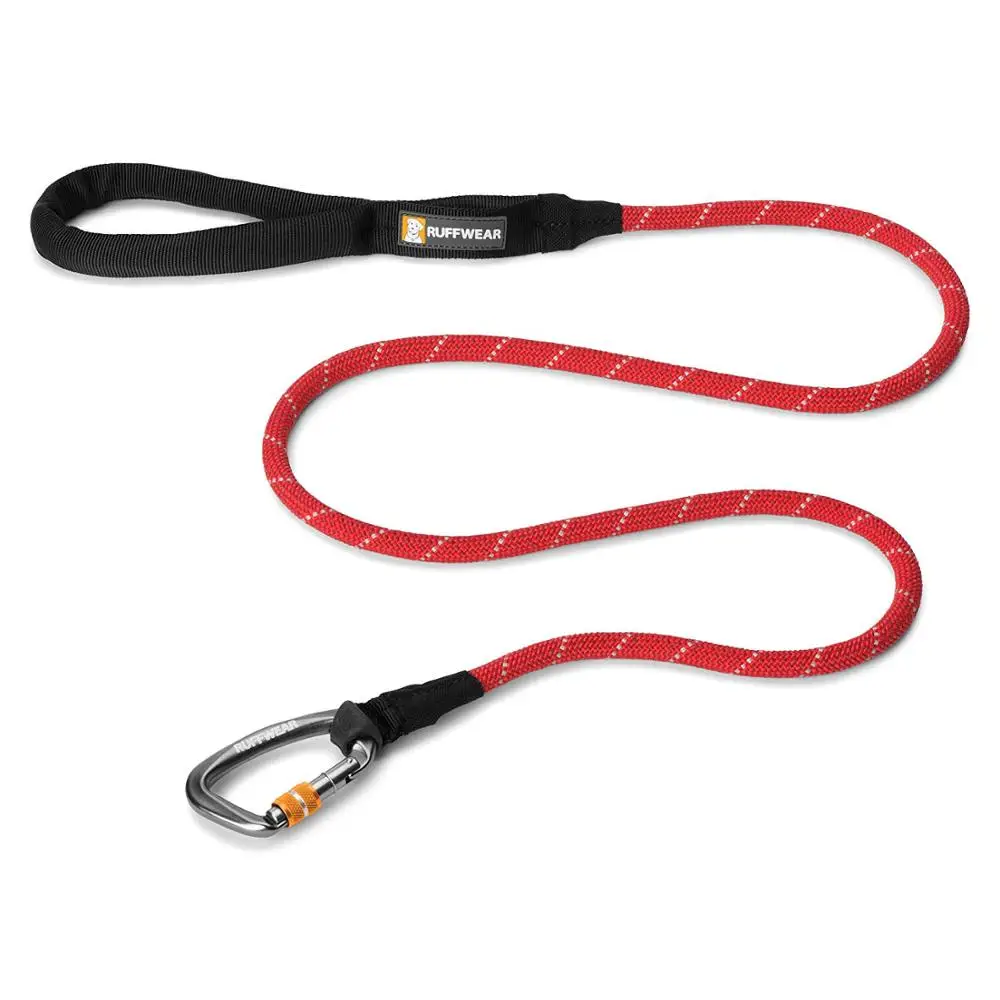 RUFFWEAR-Knot-a-Leash, светоотражающий собачий поводок с надежным фиксирующим карабином S/L - Цвет: RED CURRANT