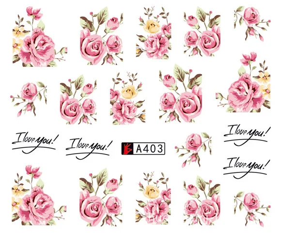 50 Sheets Nail Art Water Transfer Stickers Mixed Designs Beauty Flower Watermark On Nails Tips Decals Wraps Nail Art Tools