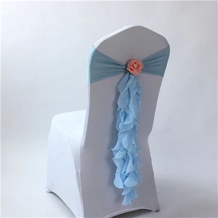 Новое поступление 100 шт Свадебные эластичные бандажные декоративные лепестки роз и шифона ленточный стул Гибкая перевязь украшение для стула - Цвет: blue
