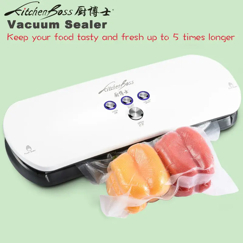 

KitchenBoss Free Shipping 100-240VAC Vacuum Sealer Automatic Vacuum Sealing System Keeps Fresh up to 6x Longer 2016