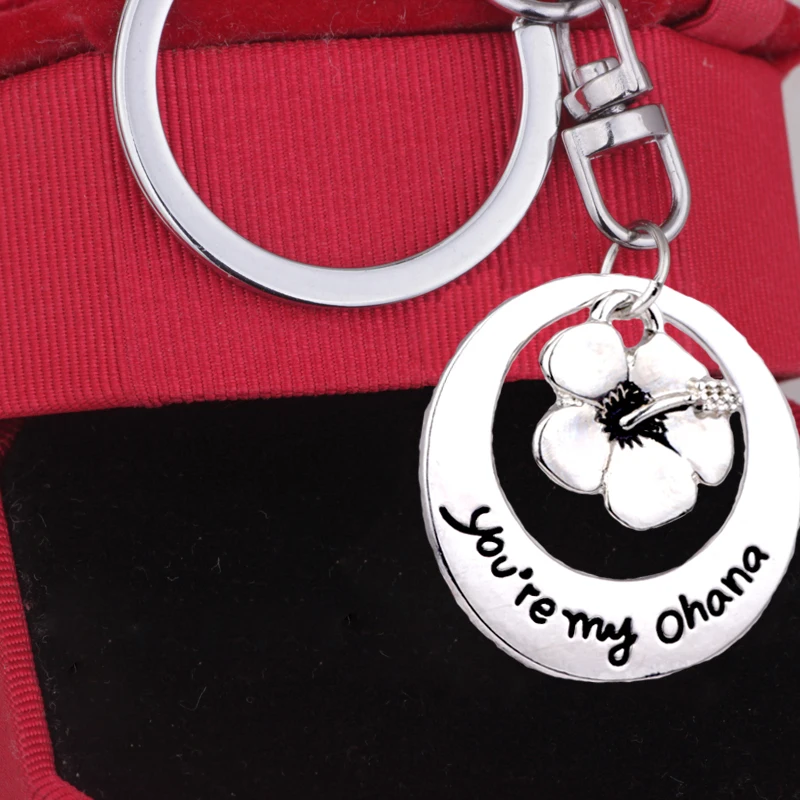 

K015 Key Chain you are my ohana Key Rings mum gift Metal Keychain memory Jewelry Key Holder