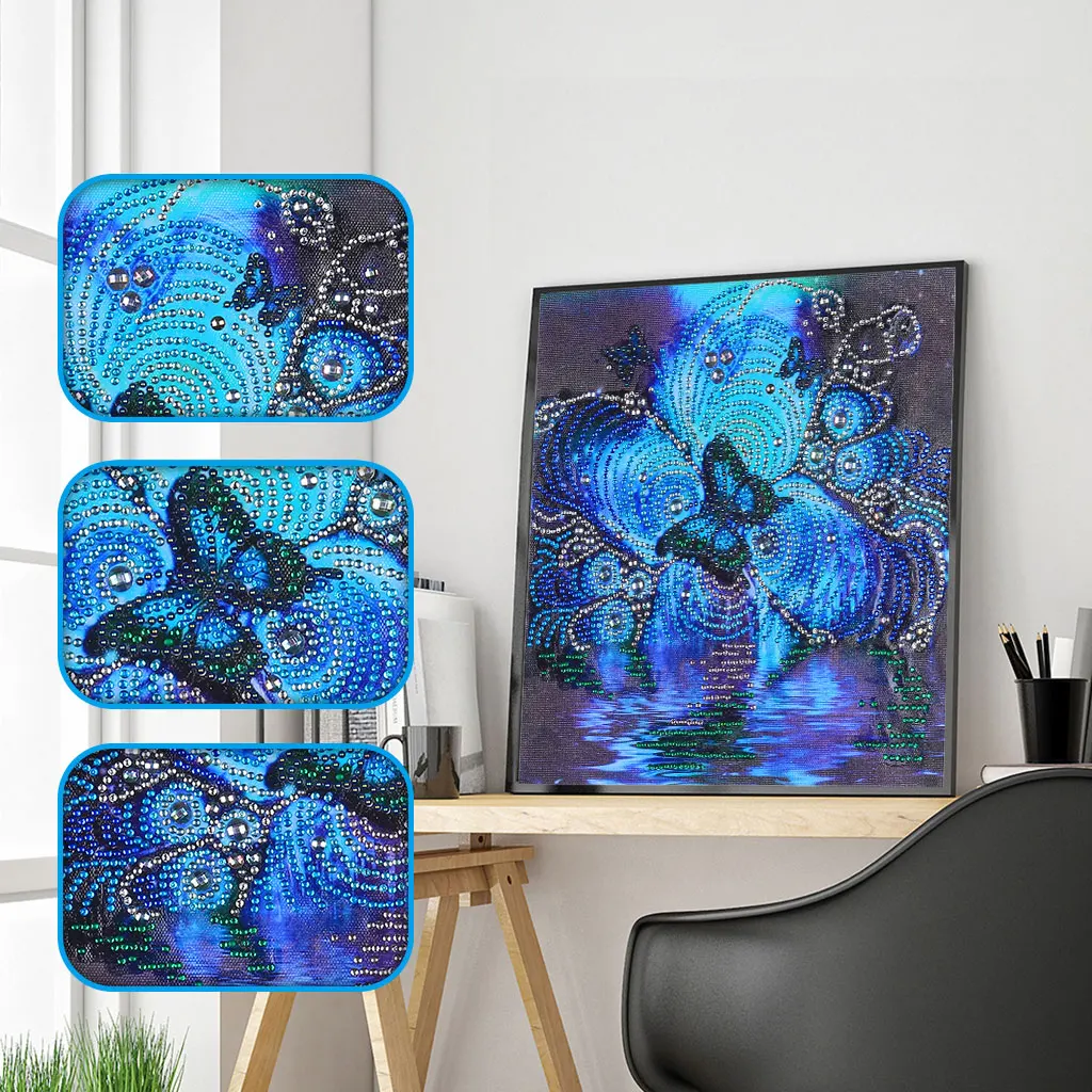 Special Shaped Diamond Painting Butterfly Flower DIY 5D Partial Drill Cross Stitch Kits Crystal Rhinestone Home Decoration