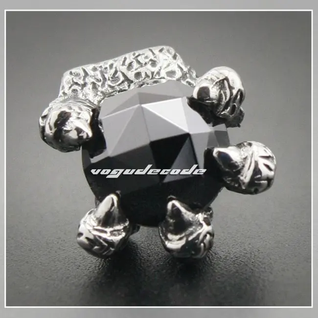 

1 Piece Unique 316L Stainless Steel Dragon Claw Black Stone Men`s Stud Earrings 3L012