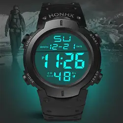 Светодиодный для мужчин и женщин спортивные цифровые часы Военные Наручные часы электронный дисплей Ретро наручные часы мужские