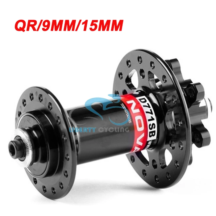

NOVATEC Superlite MTB Disc Hub Front D771SB for Cross Country, QR/9mm/12mm/15mm 24/28/32 Holes, Black Red White