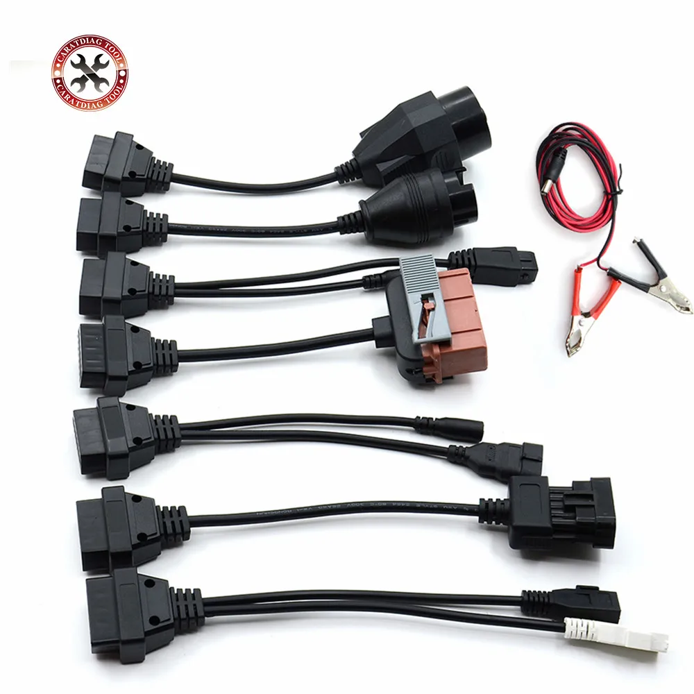 

2019 Newest Full Set 8 Truck Cables OBD2 Diagnostic Tool OBD OBDII OBD 2 Connect Cable for Trucks Free Shipping