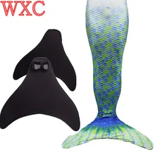 Zeemeerminnen Staart Met Monofin Kids Girls Mermaid Tails With Mono fin Swimming Fairy Mermaid Costume Cosplay Swimwear WXC