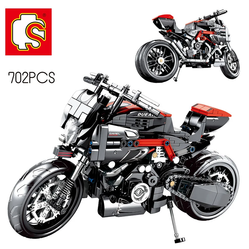 

SEMBO Technic Legoing DUCATI Monster 1200R 797 Motorcycle Building Blocks Set Bricks Model Toys For Children ORV