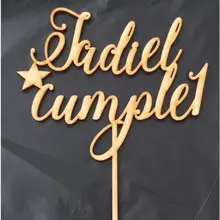 Детский кампл 1 звезда День рождения деревянный заказной торт Топпер ребенок душ персонализированные имя Акриловый Торт украшения торта