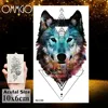 OMMGO Black Wolf Forest Tribal Feather Tattoos Temporary Sticker Tree Fierce Animal Fake Tattoo For Men Body Art Custom Tatoos ► Photo 2/6