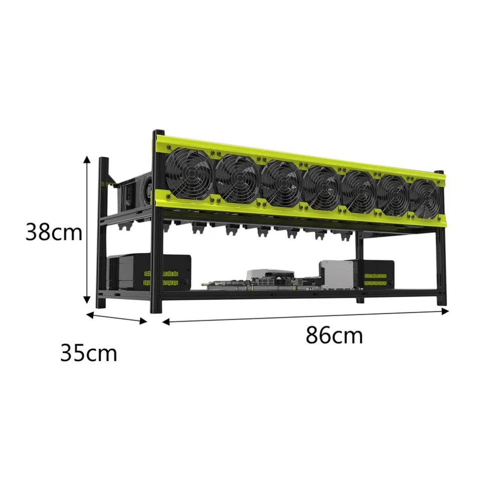 Практичный Veddha V3D8 GPU добычи Рог Алюминий сплава Stackable Графика случае до 8 GPU Open Air стойку кронштейн