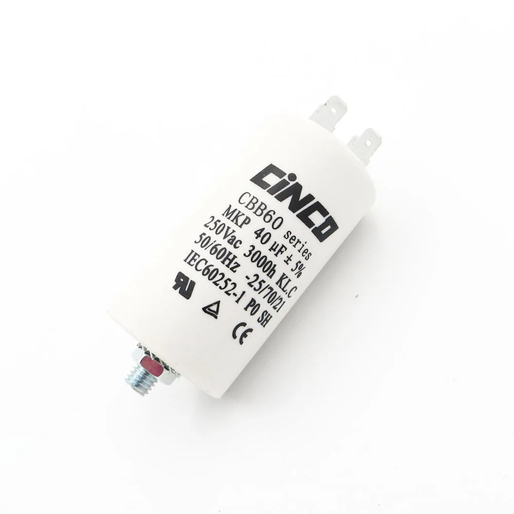 

Motor Running Capacitors Double Faston 40MFD 250VAC CBB60 Ac 250V 220V Water Pump electrical Capasitor engine 40uf 40mf