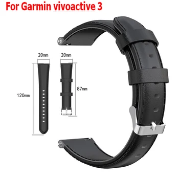 

Watch For Garmin Vivoactive 3 Band Genuine Leather Watchband Bracelet for Garmin Vivoactive 3 Strap Wrist Vivoactive3 Wristband