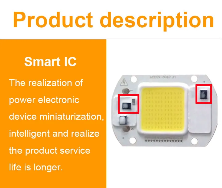 5 шт./лот светодиодный COB чип лампа 20 Вт 30 Вт 50 Вт AC110V IP65 Smart IC подходит для DIY Прожектор уличный холодный белый теплый белый